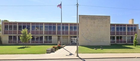 The front of the current Cowley County Courthouse building